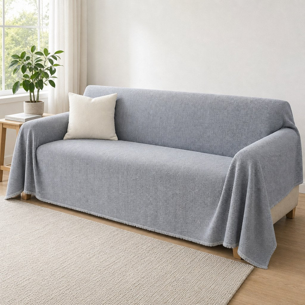 The Pet-Friendly Couch Cover in Stone Gray