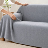 Pet-Friendly Herringbone Couch Cover · Nevada Gray - hands install
