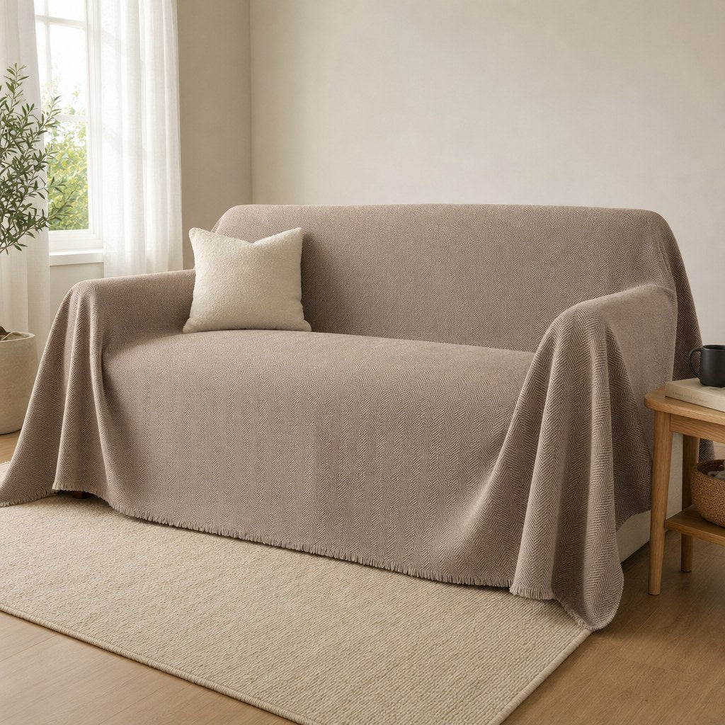 The Pet-Friendly Couch Cover in Driftwood Taupe