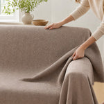 Pet-Friendly Herringbone Couch Cover · Oat Beige - hands install
