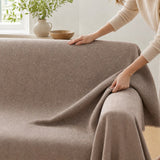 Pet-Friendly Herringbone Couch Cover · Oat Beige - hands install