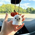 Halloween Car Charm - Crochet Ghost