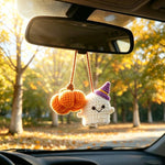 Halloween Car Charm - Crochet Ghost