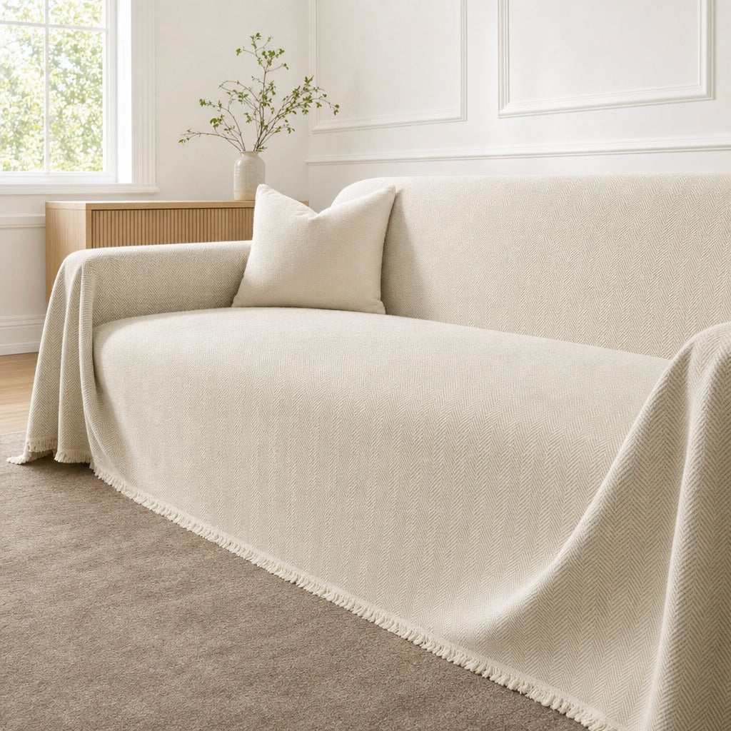 herringbone cover ivory cream hero
