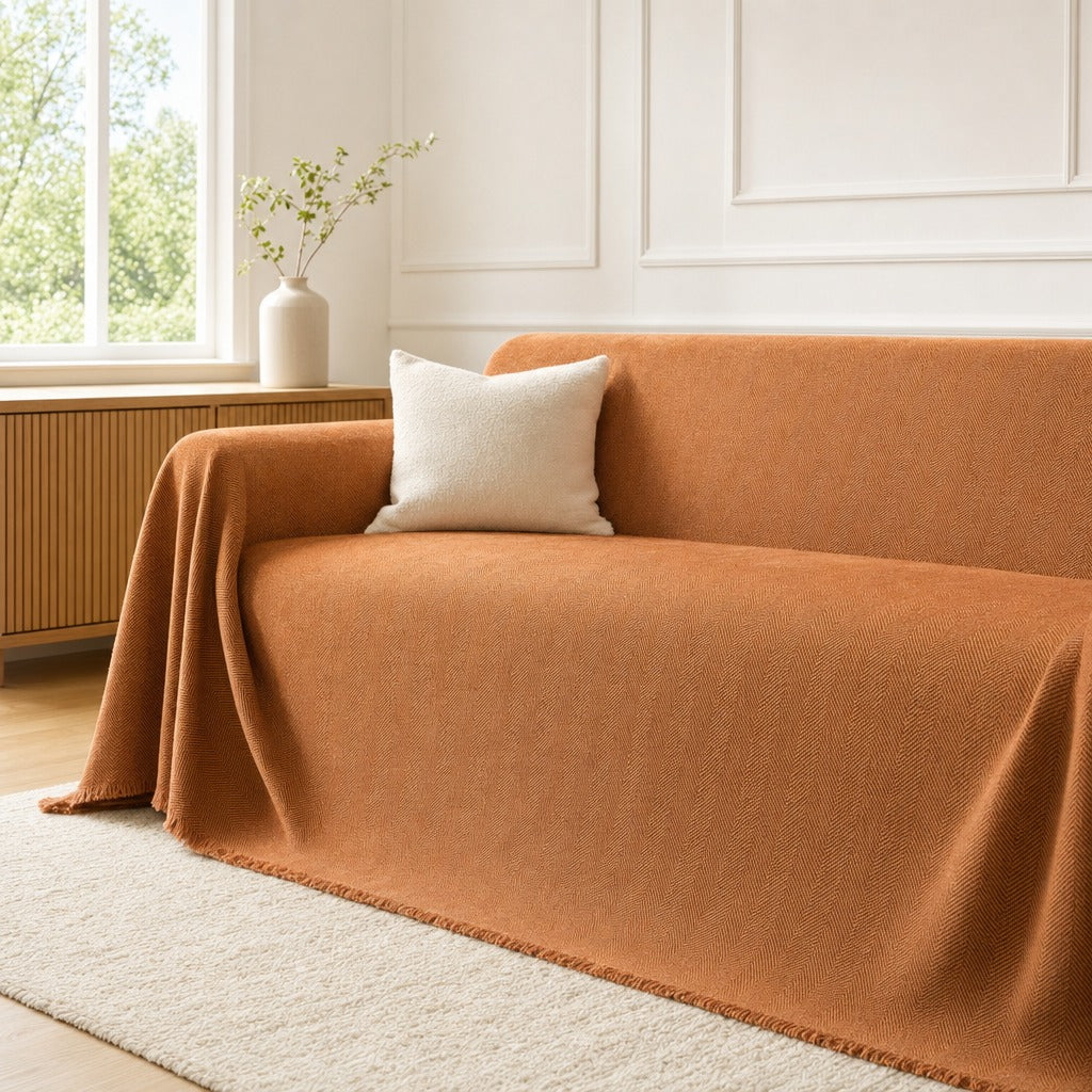 herringbone cover rust orange hero