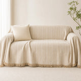 Pet-Friendly Herringbone Couch Cover · Almond Cream