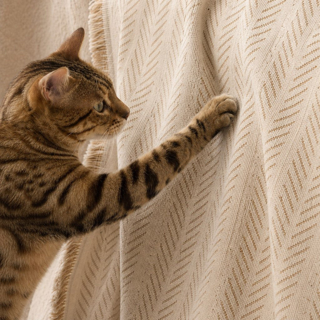 Pet-Friendly Herringbone Couch Cover · Almond Cream