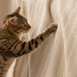 Pet-Friendly Herringbone Couch Cover · Almond Cream