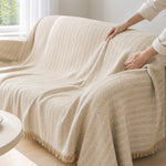 Pet-Friendly Herringbone Couch Cover · Almond Cream