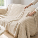 Pet-Friendly Herringbone Couch Cover · Almond Cream
