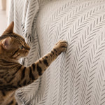 Pet-Friendly Herringbone Couch Cover · Ink Sketch