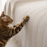 Pet-Friendly Herringbone Couch Cover · Pebble Gray