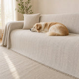 Pet-Friendly Herringbone Couch Cover · Pebble Gray