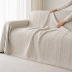 Pet-Friendly Herringbone Couch Cover · Pebble Gray