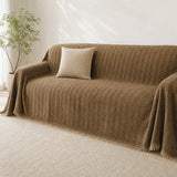 Pet-Friendly Chunky Herringbone Couch Cover - Rustwood Brown