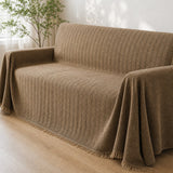 Pet-Friendly Herringbone Couch Cover · Rustwood Brown