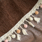 Pet-Friendly Herringbone Tassel Couch Cover · Cocoa Earth