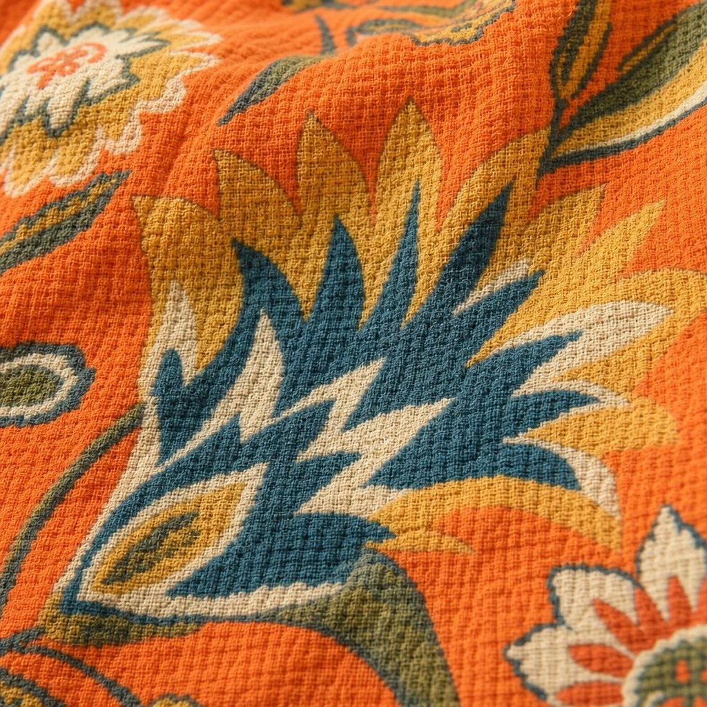 Macro of the crinkled cotton gauze weave