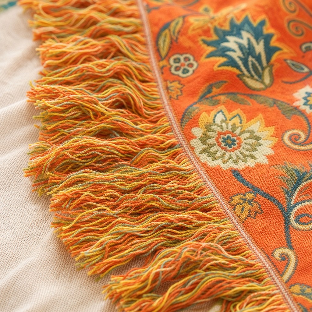 Close-up of the tassel fringe edge