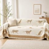 Pet-Friendly Chenille Couch Cover · Beige Savanna