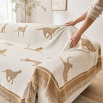 Pet-Friendly Chenille Couch Cover · Beige Savanna