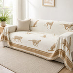 Pet-Friendly Chenille Couch Cover · Beige Savanna