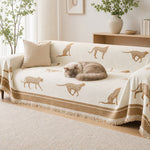 Pet-Friendly Chenille Couch Cover · Beige Savanna
