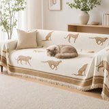 Pet-Friendly Chenille Couch Cover · Beige Savanna