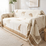 Pet-Friendly Chenille Couch Cover · Beige Savanna