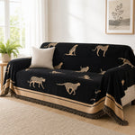 Pet-Friendly Chenille Couch Cover · Black Savanna