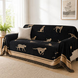 Pet-Friendly Chenille Couch Cover · Black Savanna