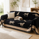Pet-Friendly Chenille Couch Cover · Black Savanna
