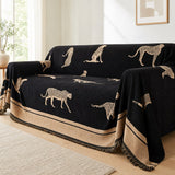 Pet-Friendly Chenille Couch Cover · Black Savanna