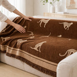 Pet-Friendly Chenille Couch Cover · Brown Savanna