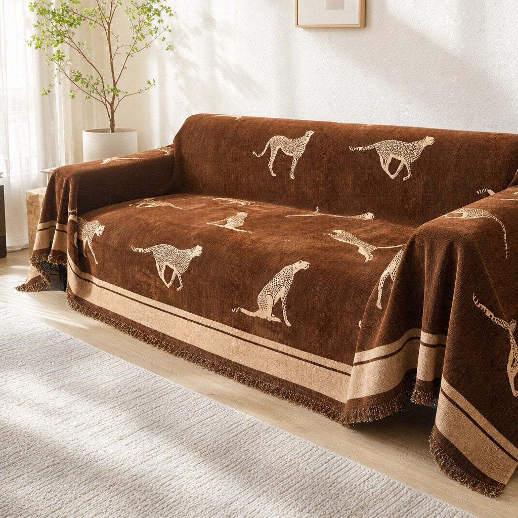 safari elegance cover brown wide drape