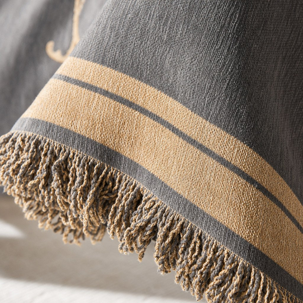 Pet-Friendly Chenille Couch Cover · Gray Savanna