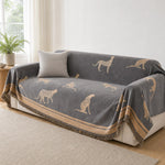 Pet-Friendly Chenille Couch Cover · Gray Savanna