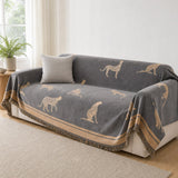 Pet-Friendly Chenille Couch Cover · Gray Savanna