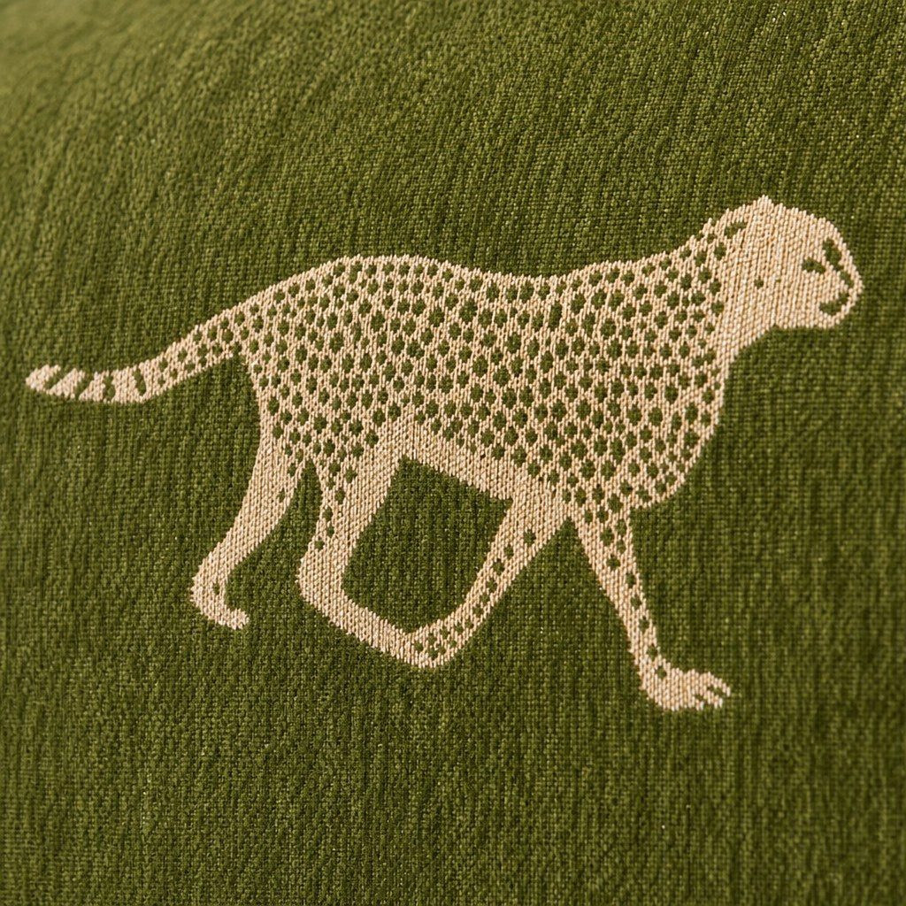 Pet-Friendly Chenille Couch Cover · Olive Cheetah