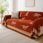 Pet-Friendly Chenille Couch Cover · Burnt Sunset