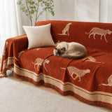 Pet-Friendly Chenille Couch Cover · Burnt Sunset