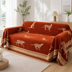 Pet-Friendly Chenille Couch Cover · Burnt Sunset