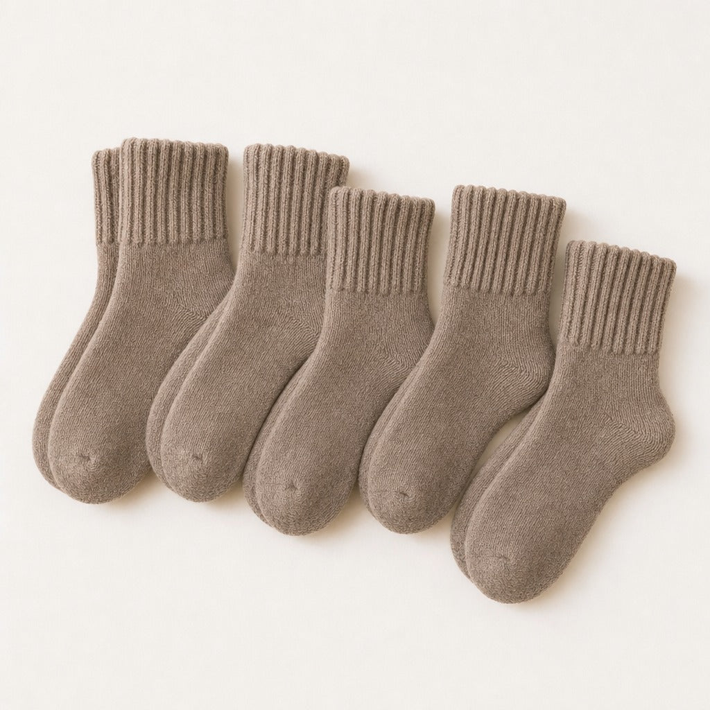 Taupe Sweater Socks - 5 pairs